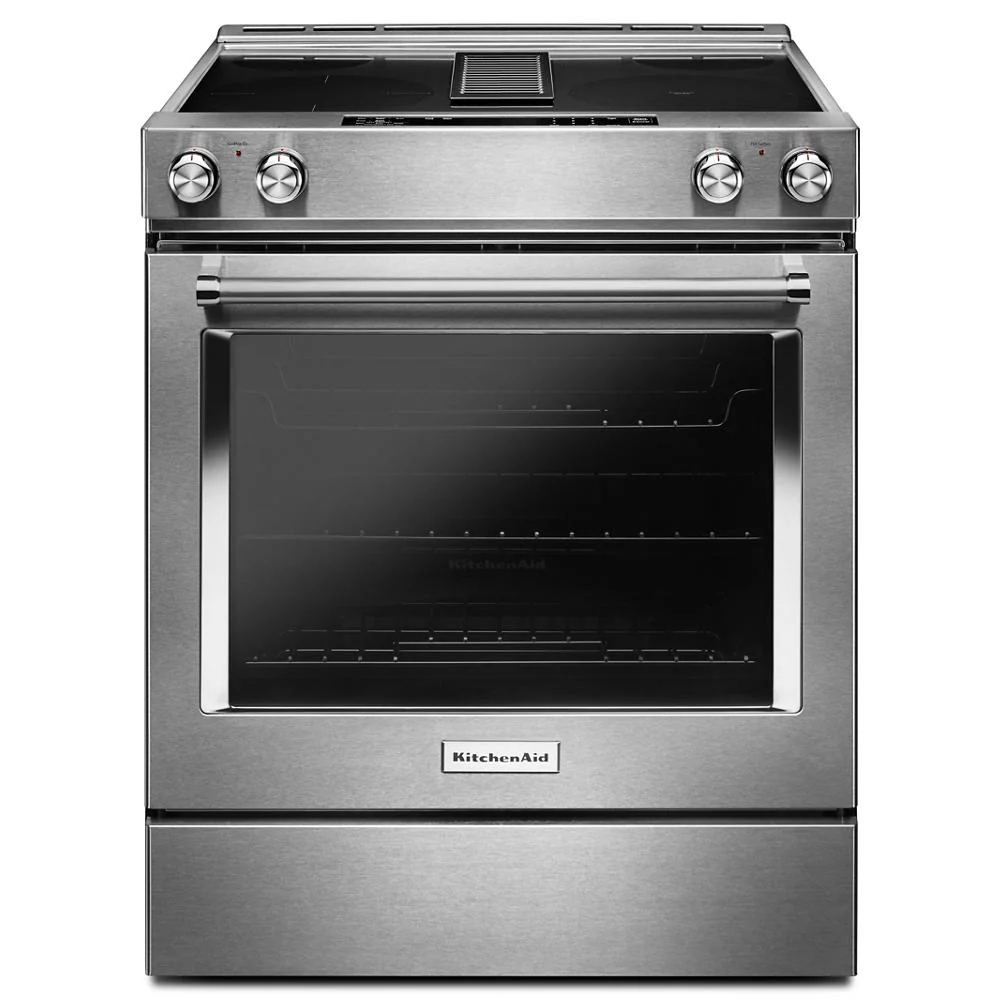 World-Class 30-Inch 4-Element Electric Downdraft Slide-In Range Reusable