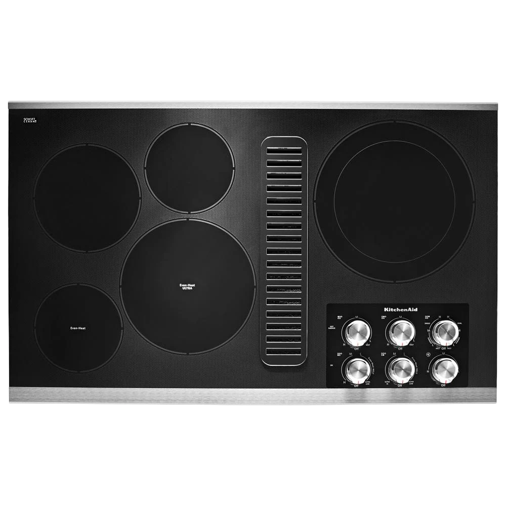 Carefully Designed 36 Electric Downdraft Cooktop with 5 Elements Effective