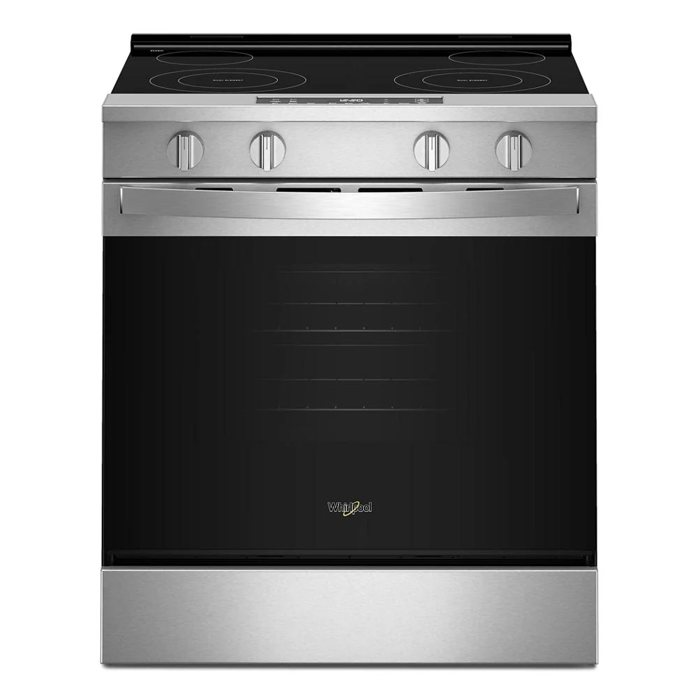 Detailed 30-inch Electric Range with No Preheat and Slow Cook Modes Smart