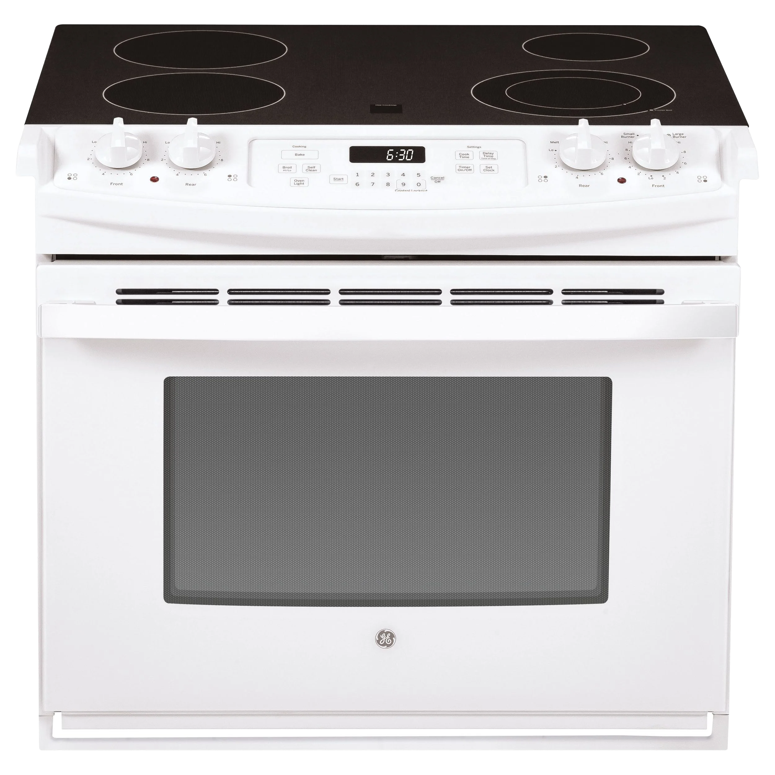 Detailed GE® 30 Drop-In Electric Range Secure