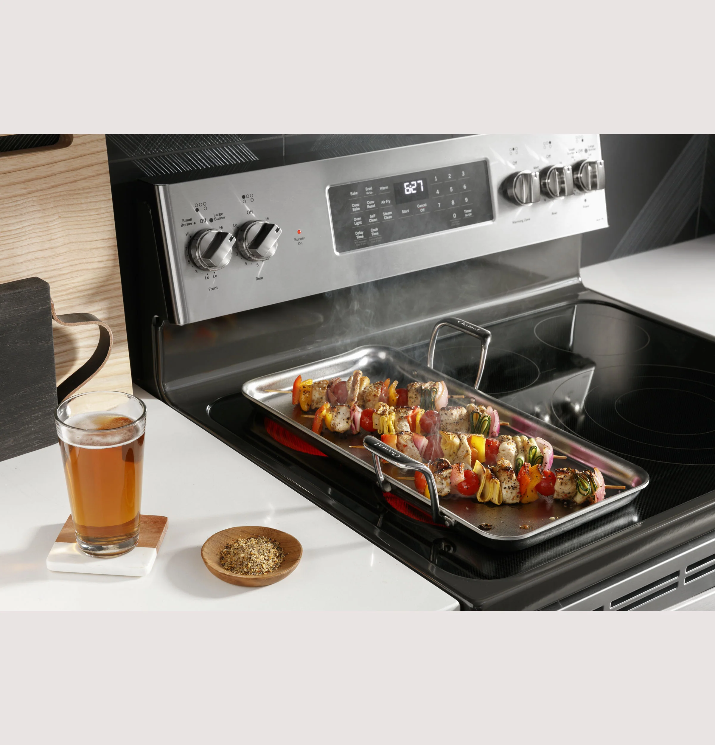 Classic GE Profile™ 30 Smart -Standing Electric Double Oven Convection Range with No Preheat Air Fry Solid