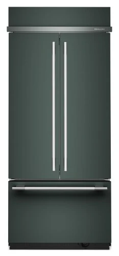 Sophisticated 20.8 Cu. Ft. 36-Inch Built-In French Door Bottom Mount Refrigerator with Signature Platinum Interior in Juniper Safe