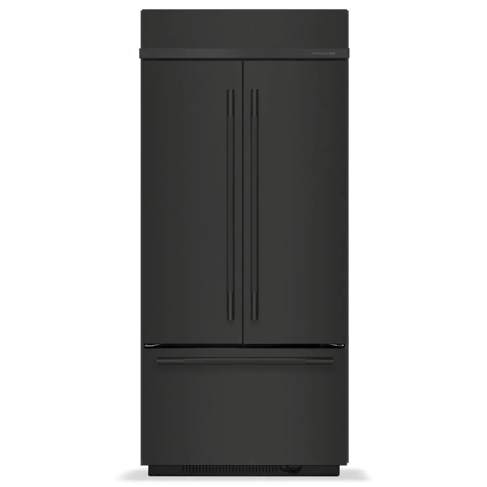 Expertly Made 20.8 Cu. Ft. 36-Inch Built-In French Door Bottom Mount Refrigerator with Signature Platinum Interior in Black Ore Easy-to-Use