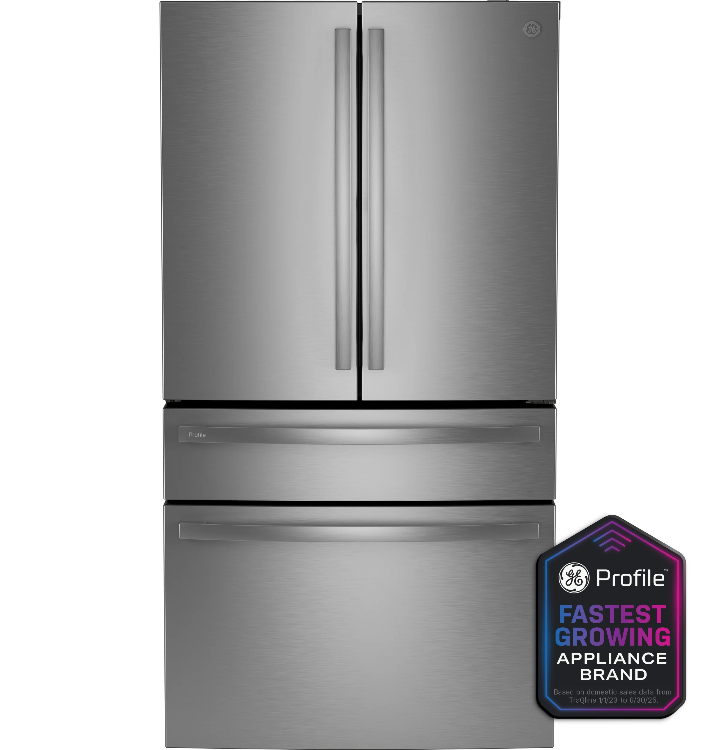 Secure GE Profile™ ENERGY STAR® 29 Cu. Ft. Smart Fingerprint Resistant 4-Door French-Door Refrigerator with Door In Door Official