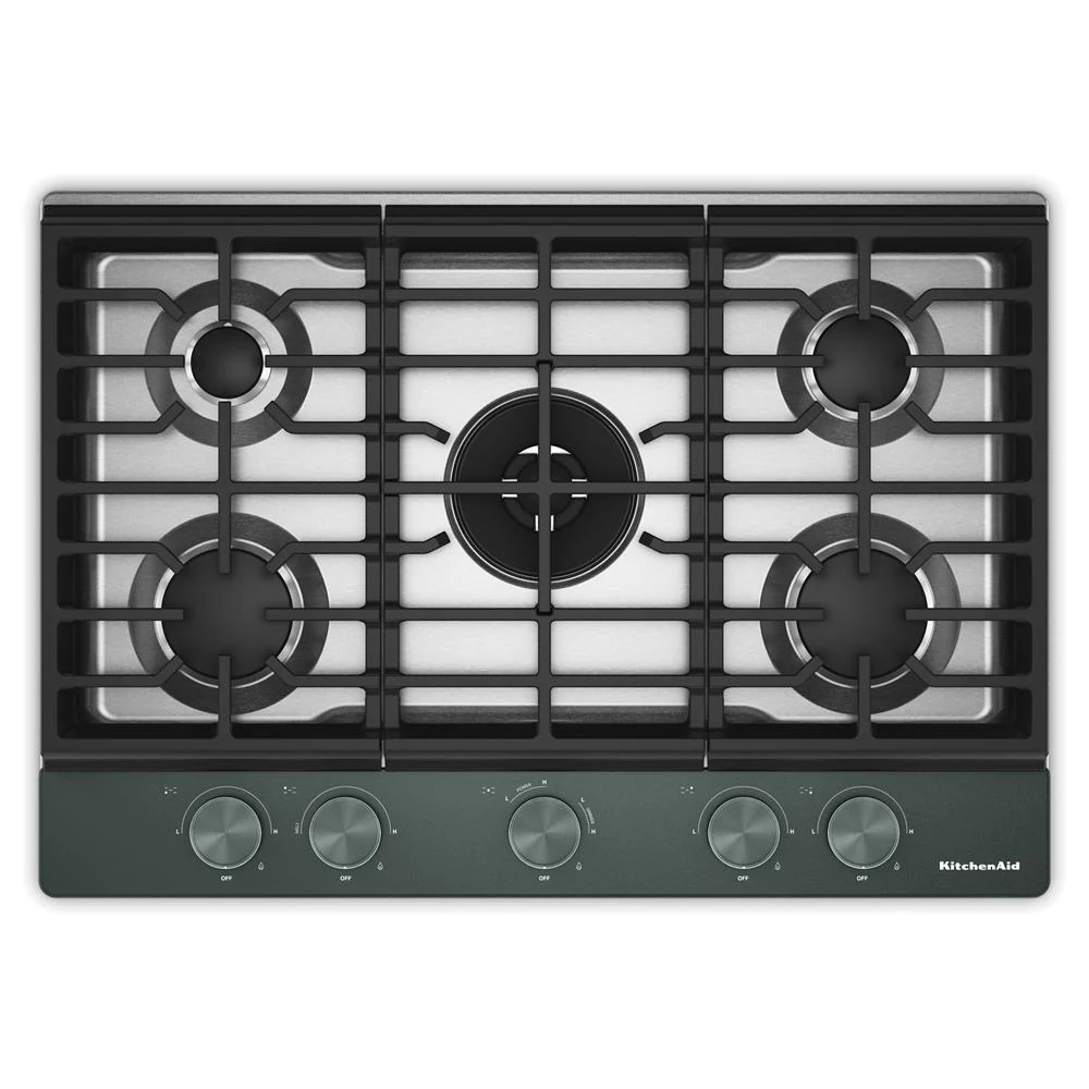 Efficient KitchenAid® 30 in. Gas Cooktop with 5 Burners and Integrated Wok Grate Selected