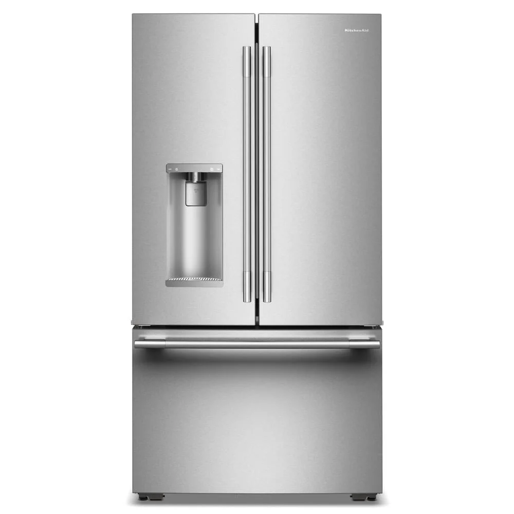 Trendy 23 Cu. Ft. 36-Inch Counter-Depth French Door Refrigerator with Intelligent Auto Fill and Dual Ice in PrintShield® Stainless Steel User-Friendly