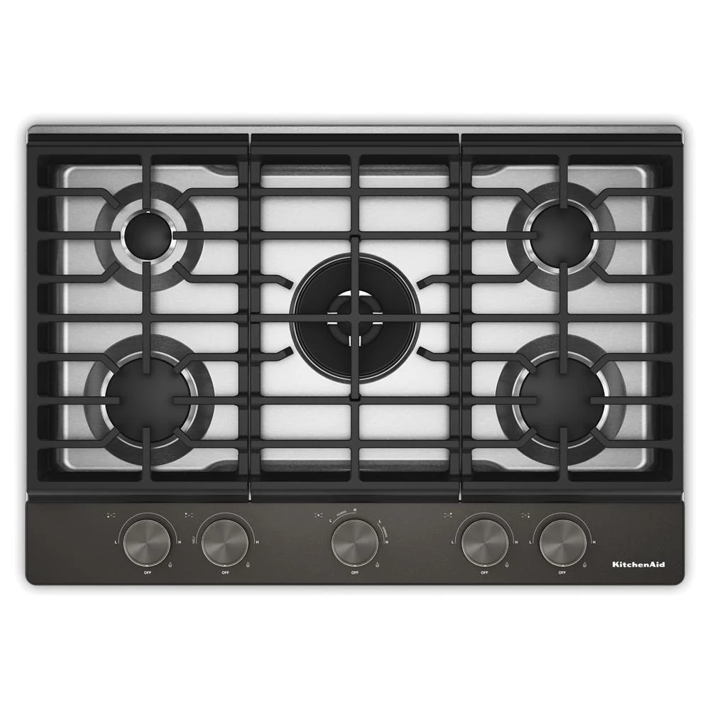 Trendy KitchenAid® 30 in. Gas Cooktop with 5 Burners and Integrated Wok Grate Premium Material