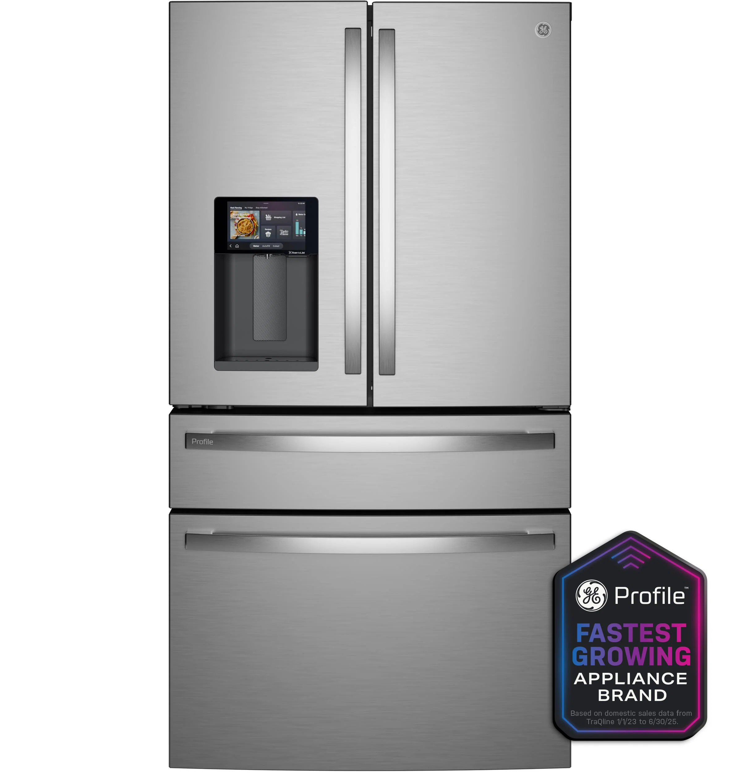 Fast GE Profile™ ENERGY STAR® 22.4 Cu. Ft. Smart Counter-Depth 4-Door French-Door Refrigerator with Kitchen Assistant™ High-Quality