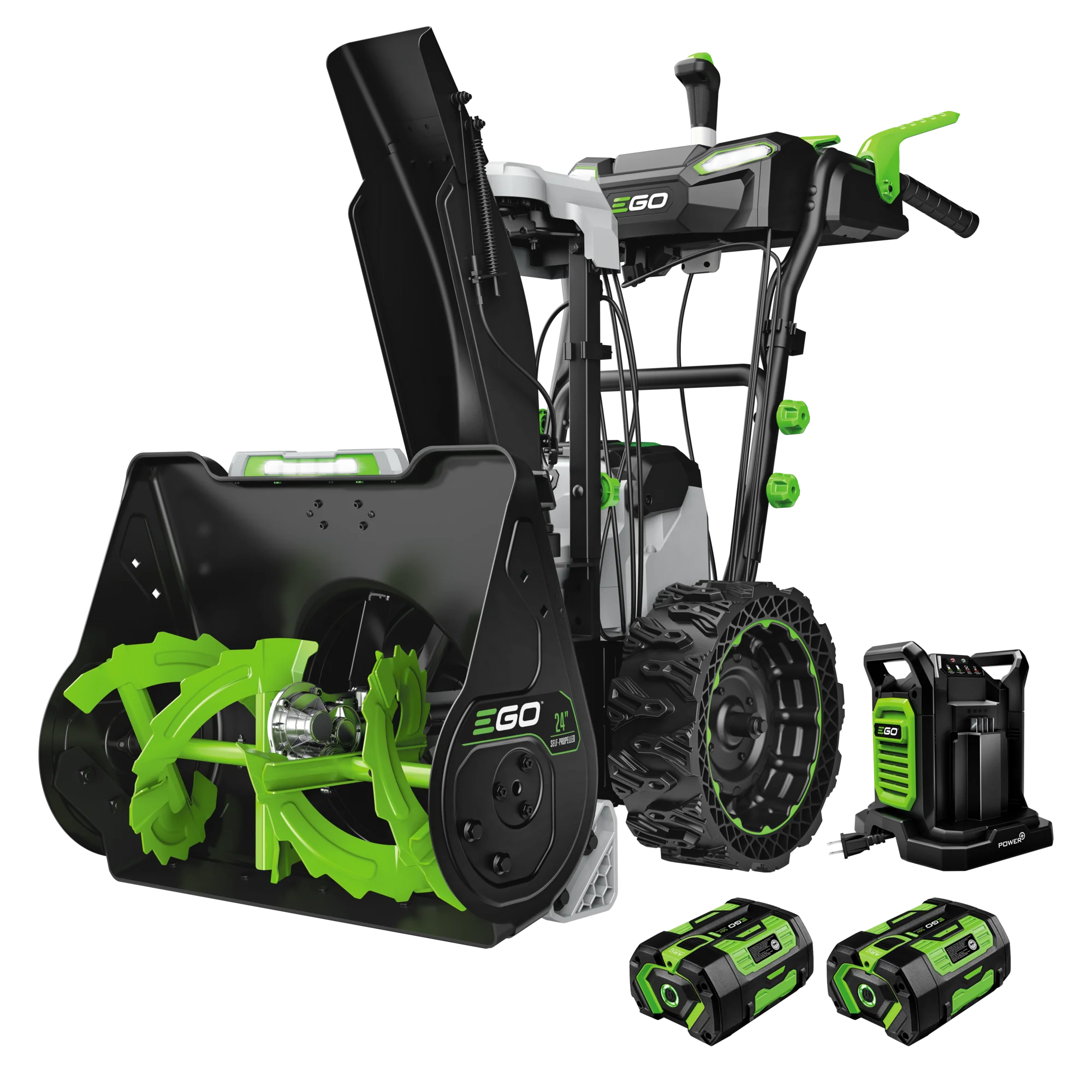 Comfortable EGO POWER 24 Two-Stage Self-Propelled Snow Blower Kit with 6 Ah Batteries 2 and Dual Port Charger Fine