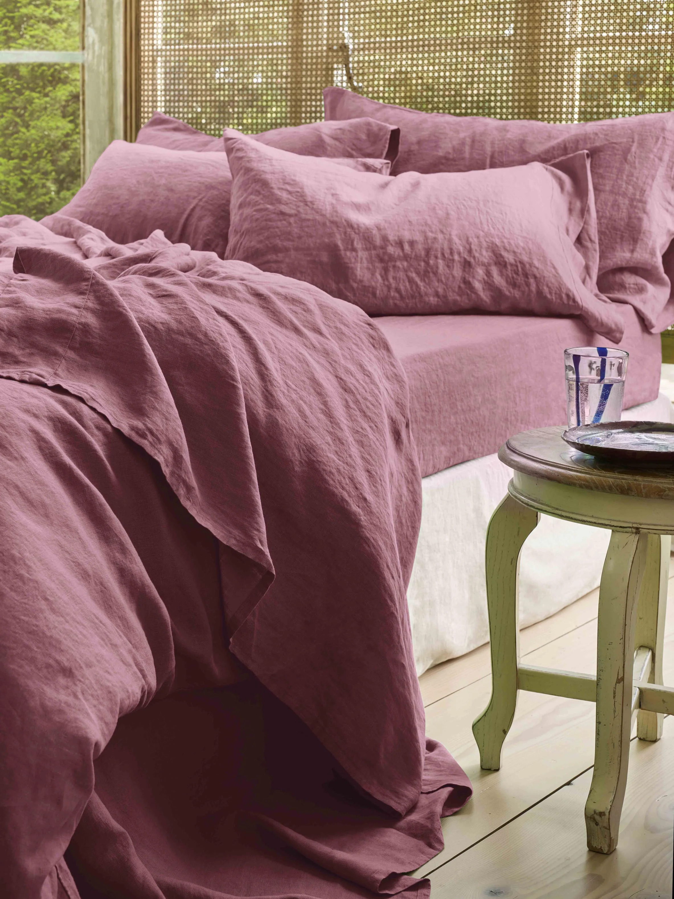 Outstanding Raspberry Linen Flat Sheet Excellent