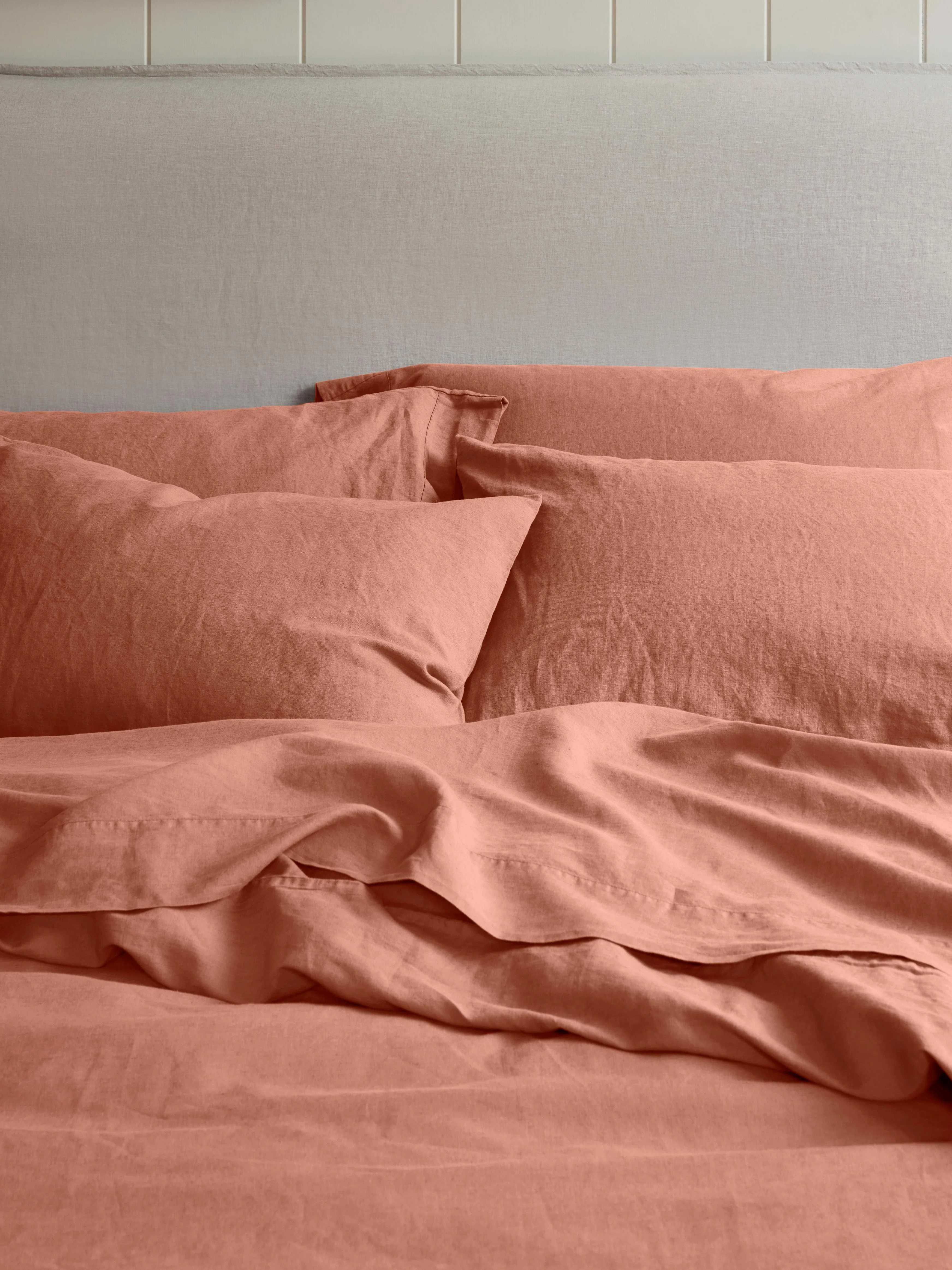 Original Design Warm Clay Linen Pillowcases Pair Quality