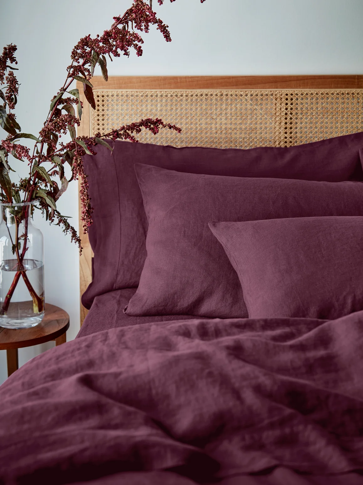 Functional Berry Linen Pillowcases Pair Refined