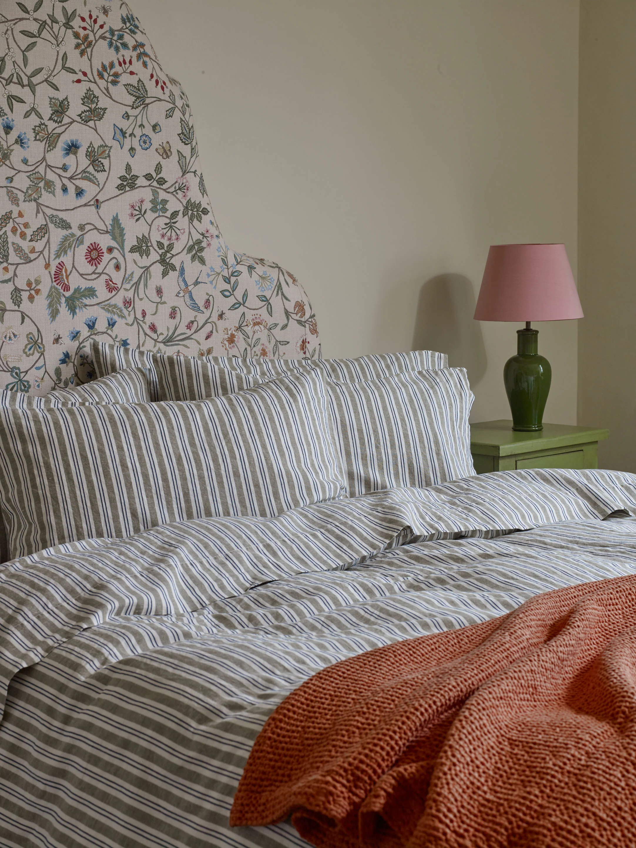 Pure Thyme Somerley Stripe Linen Blend Duvet Cover Durable