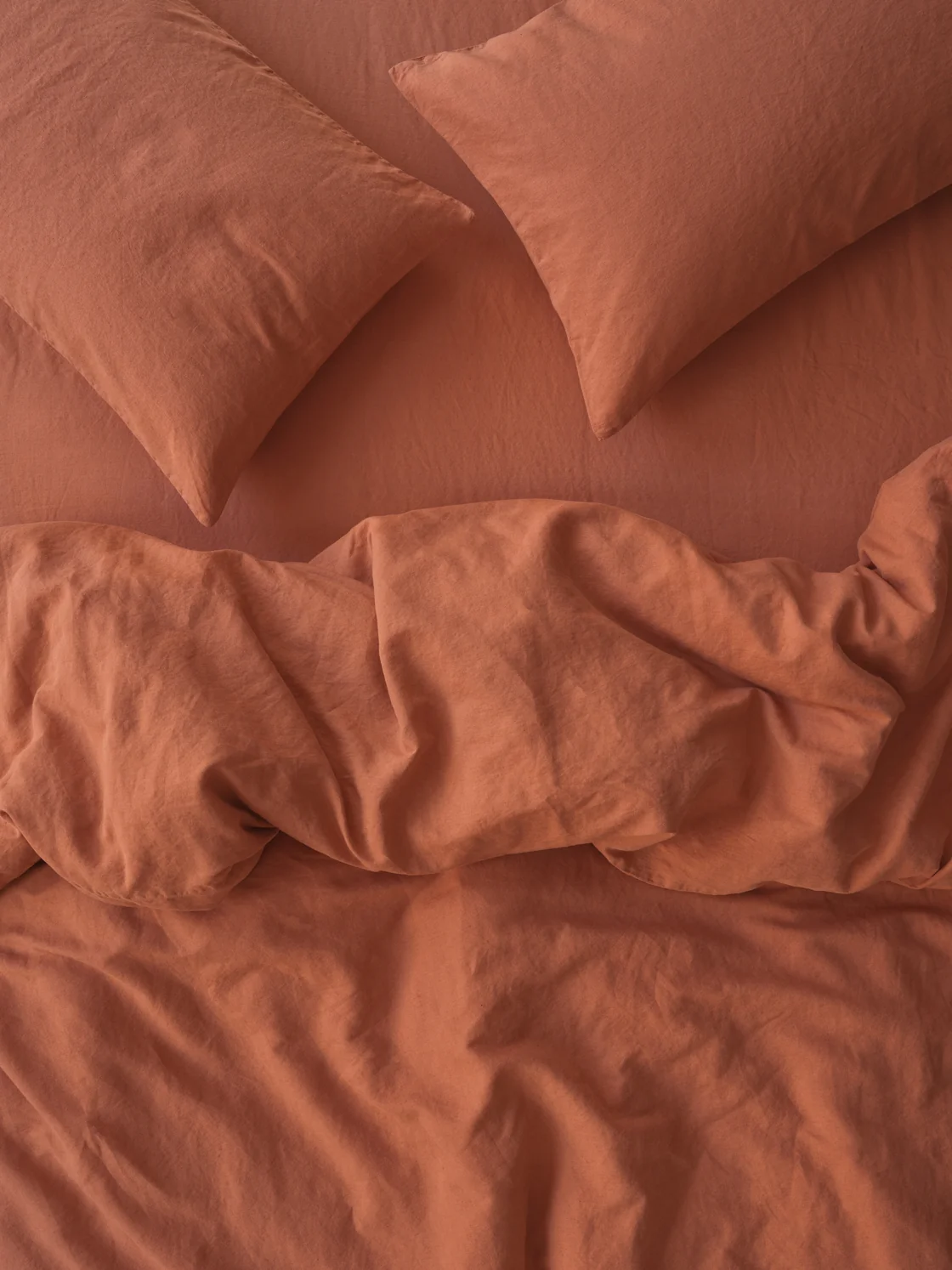 Outstanding Burnt Orange Linen Blend Duvet Cover Lightweight