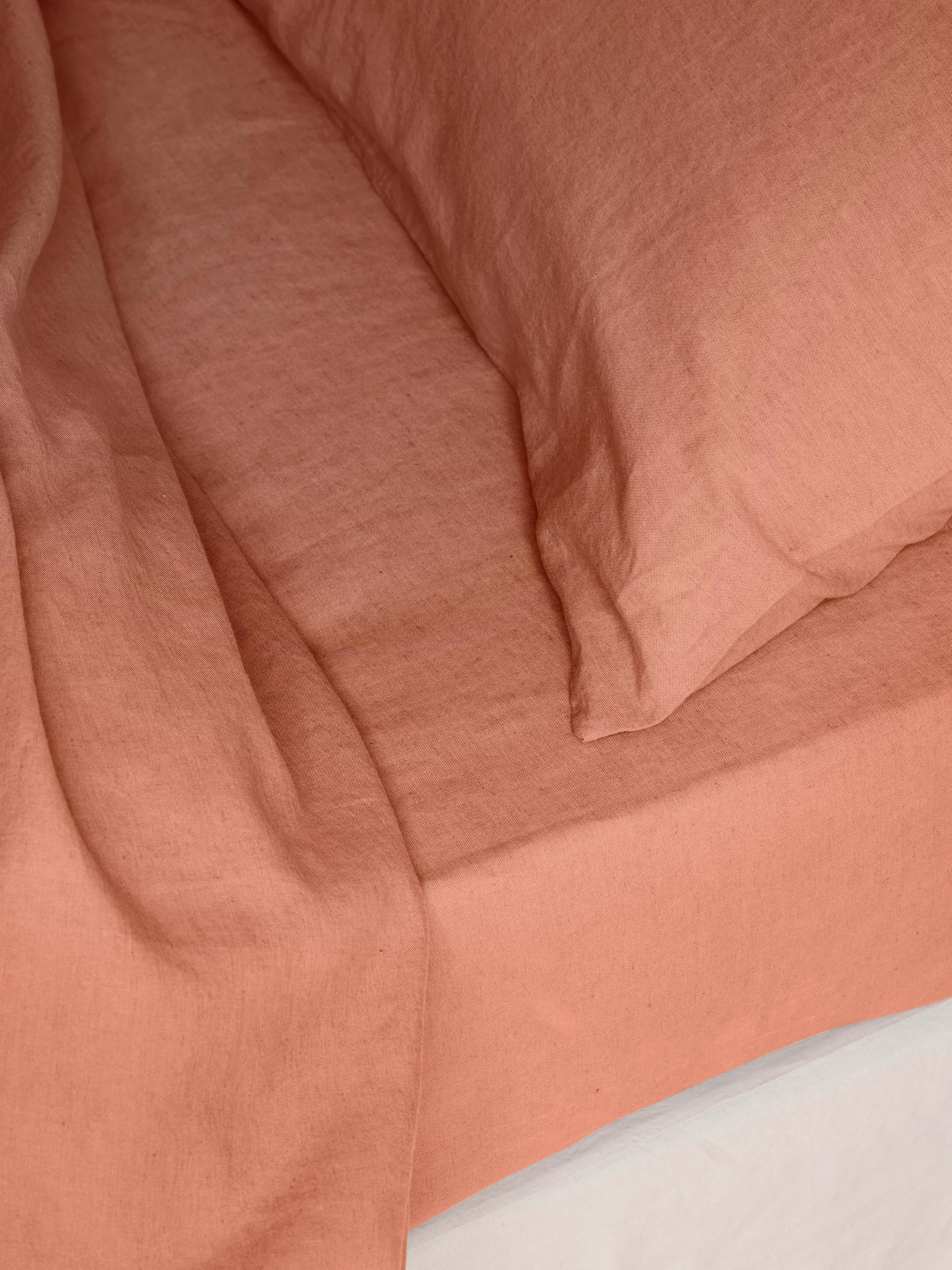 Stylish Warm Clay Linen Blend Fitted Sheet Certified