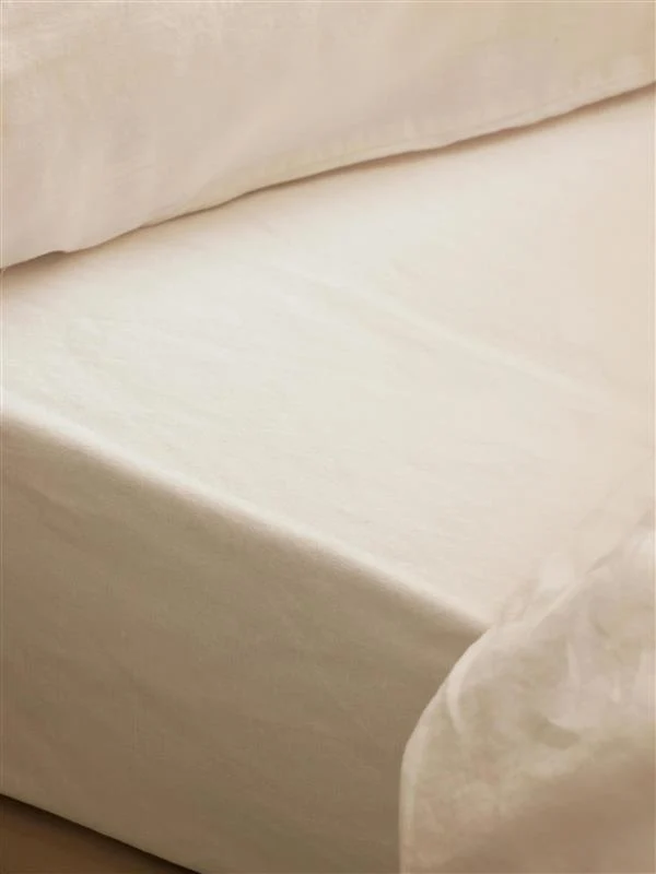 Classic Pearl Linen Blend Fitted Sheet Excellent