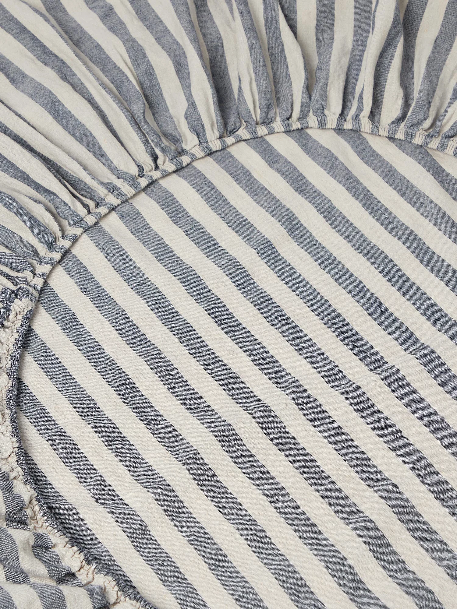 Functional Atlantic Pembroke Stripe Linen Blend Fitted Sheet High-Quality