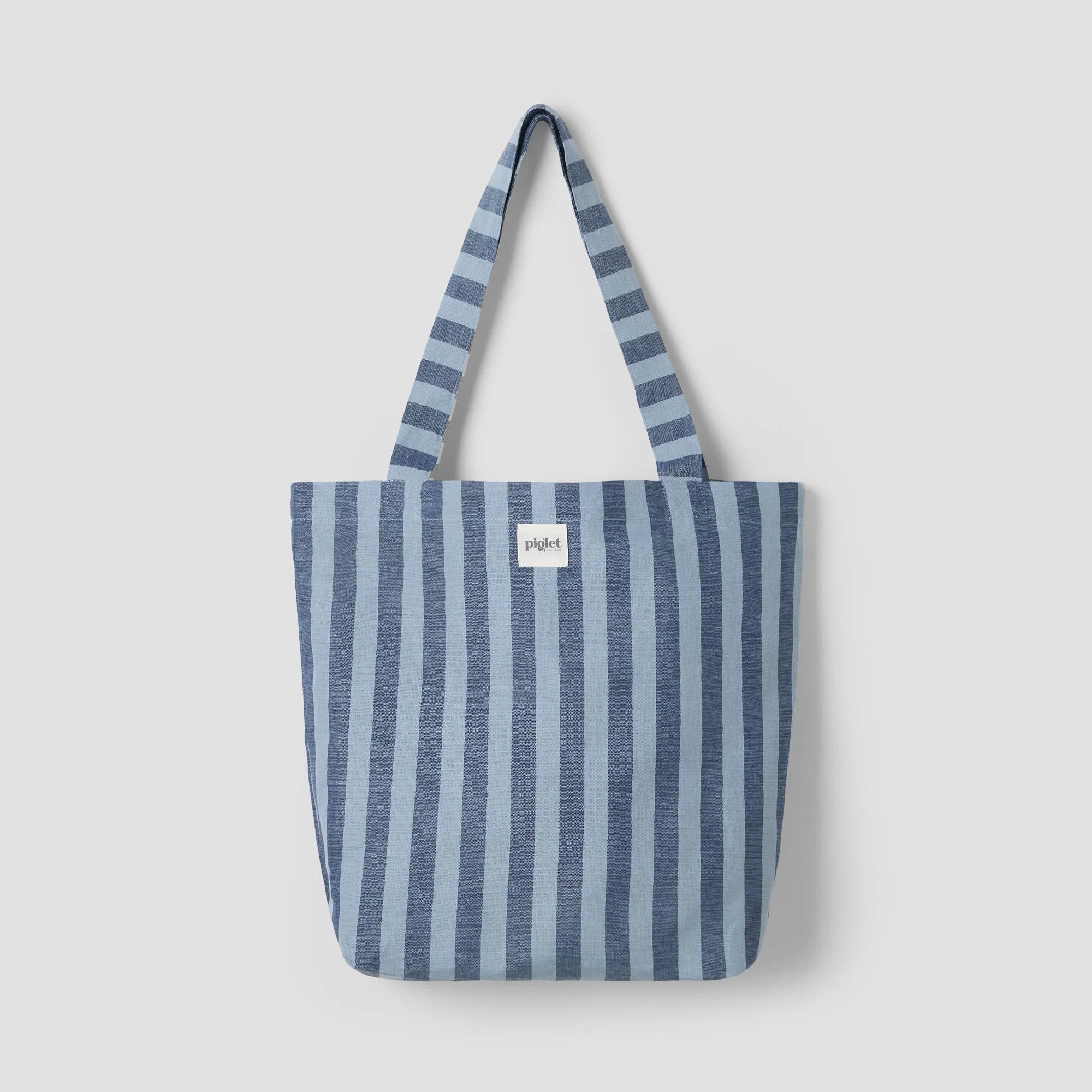 Smooth Dusty Blue Pembroke Linen Blend Tote Bag Outstanding