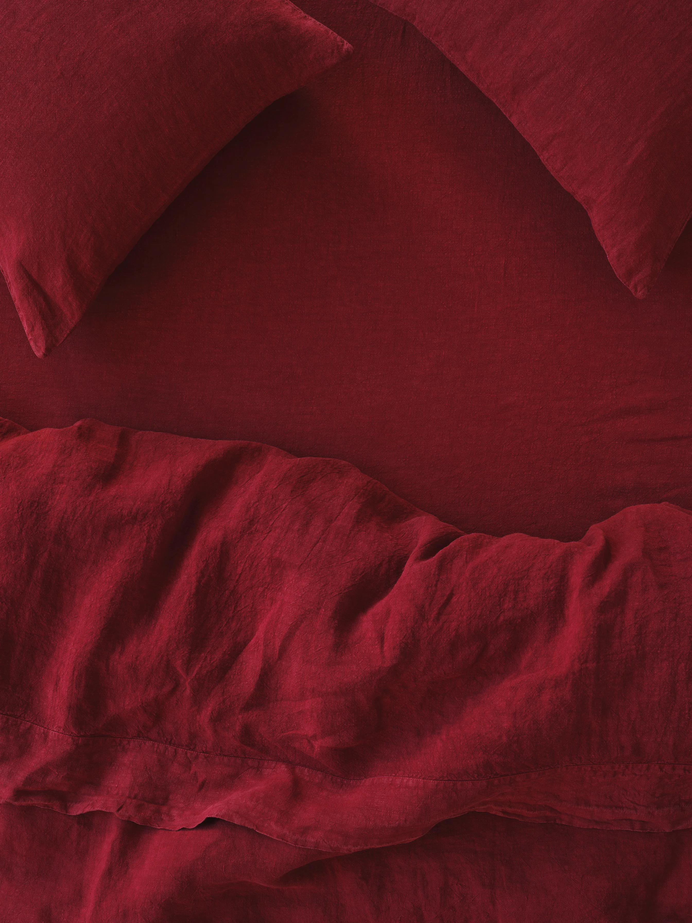Superior Rhubarb Linen Blend Fitted Sheet Premium Material