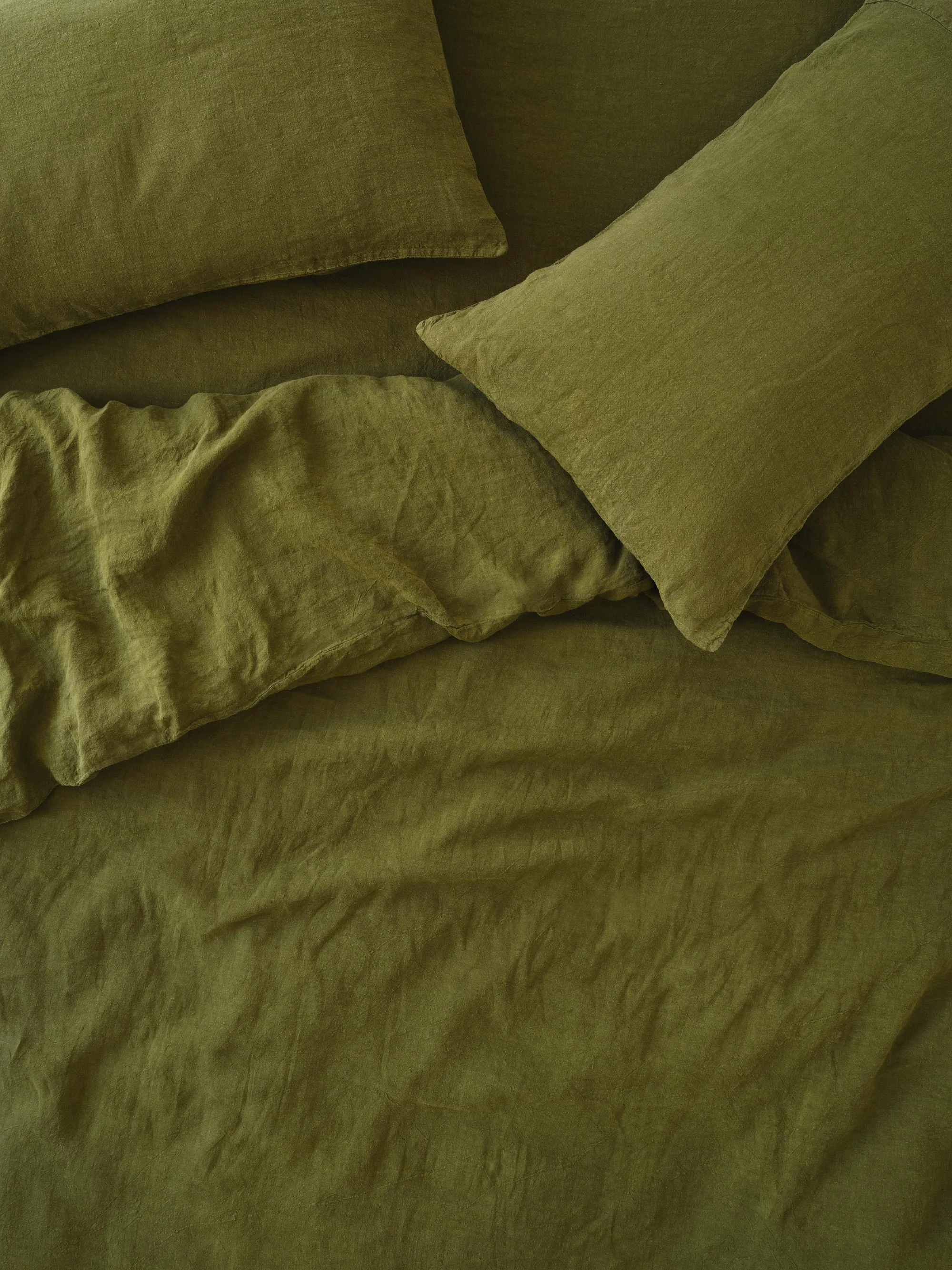 Reliable Botanical Green Linen Blend Duvet Cover Premium