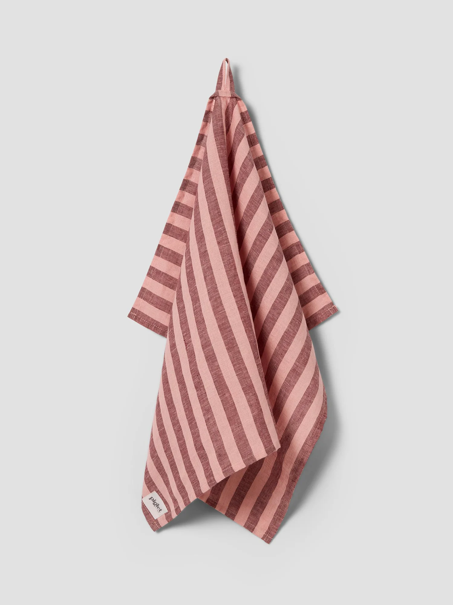 Reliable Rhubarb Rose Pembroke Stripe Linen Blend Tea Towel Functional