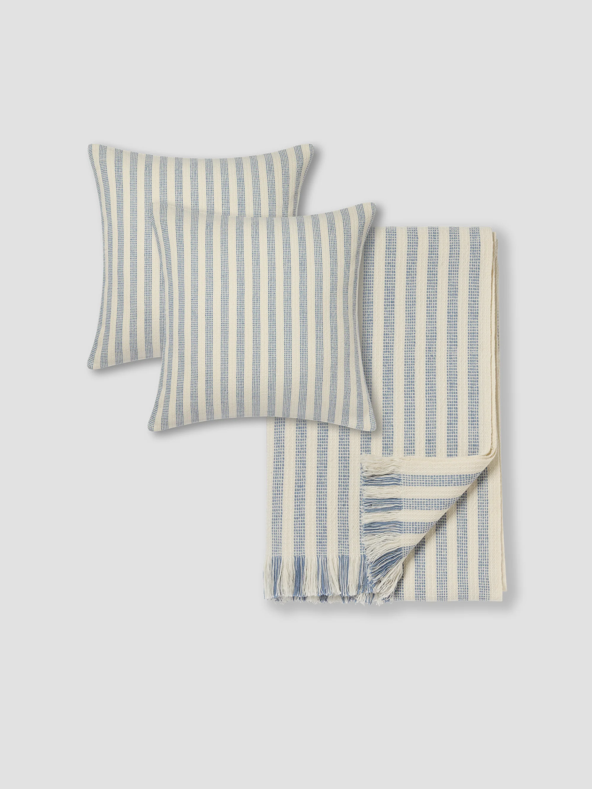 Relaxed Coastal Blue Pembroke Stripe Home Bundle Refined