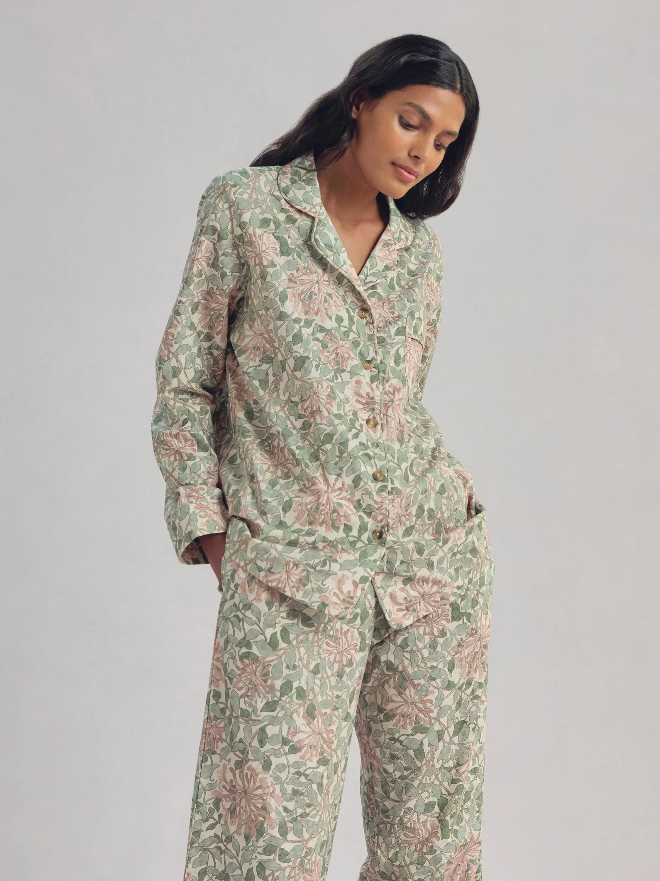 Original Soft Sage Honeysuckle Cotton Trouser Set Sustainable