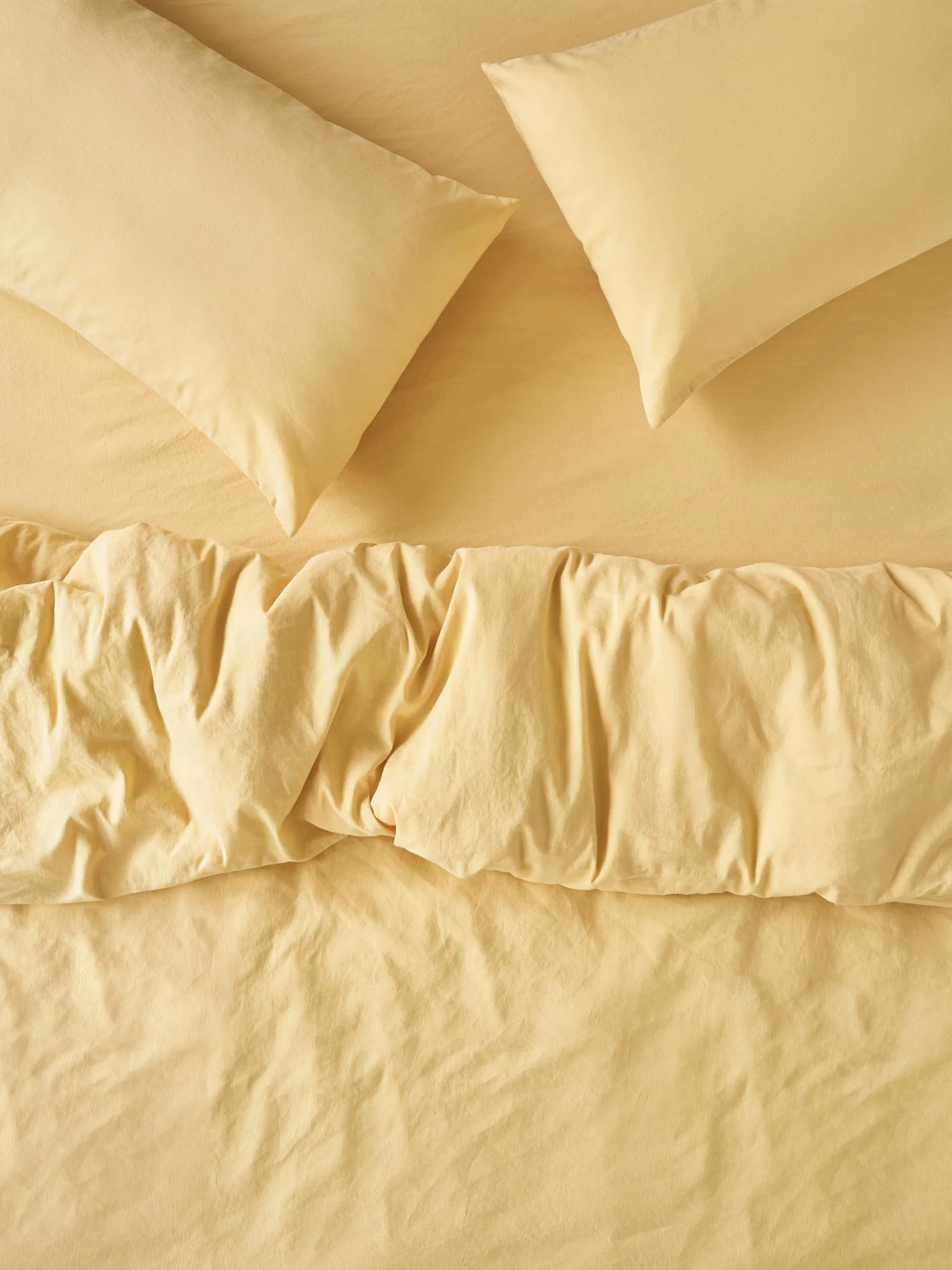 Pure Butter Yellow Linen Blend Duvet Cover Expertly Made