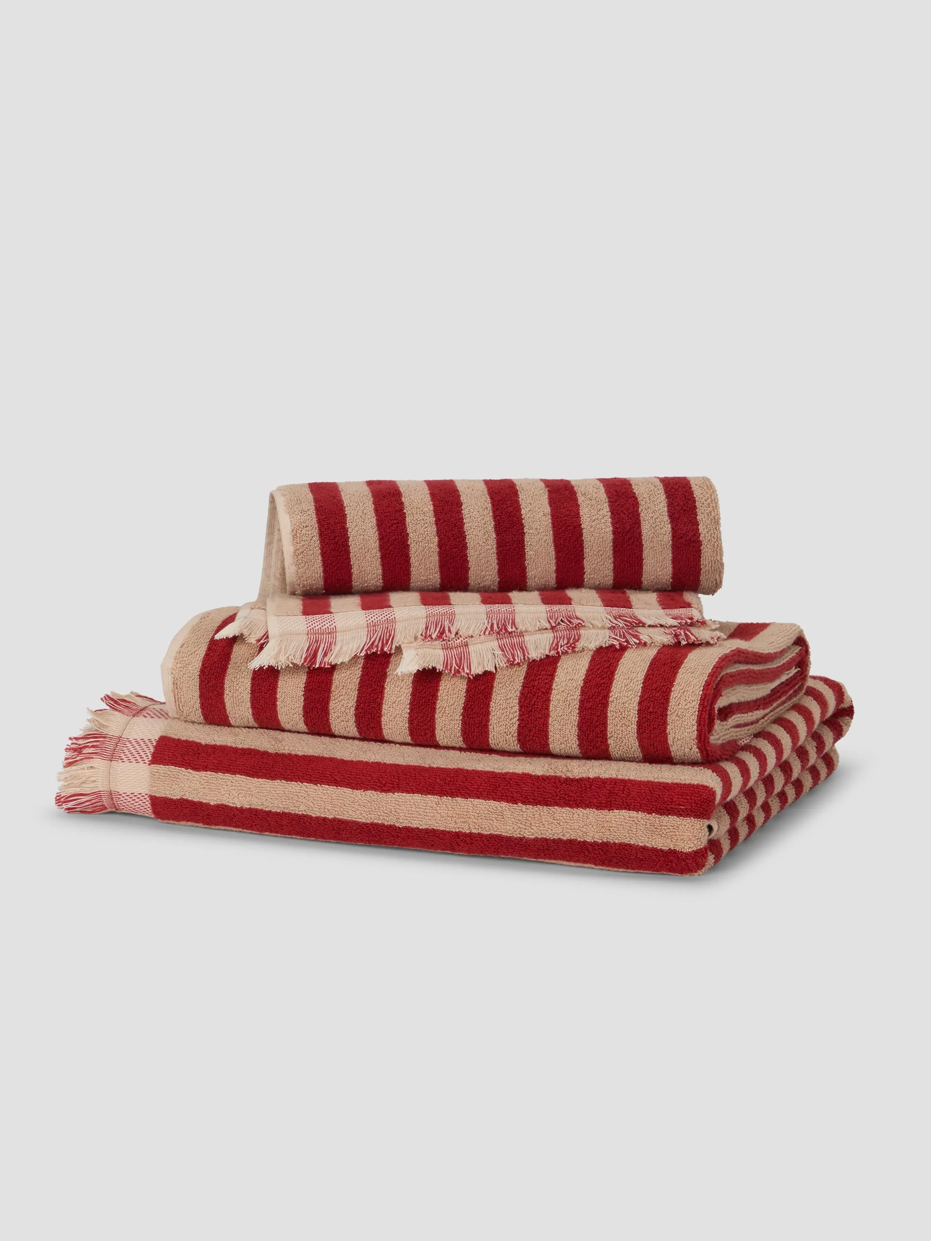 Optimized Sandstone Red Pembroke Stripe Towel Bundle Refined