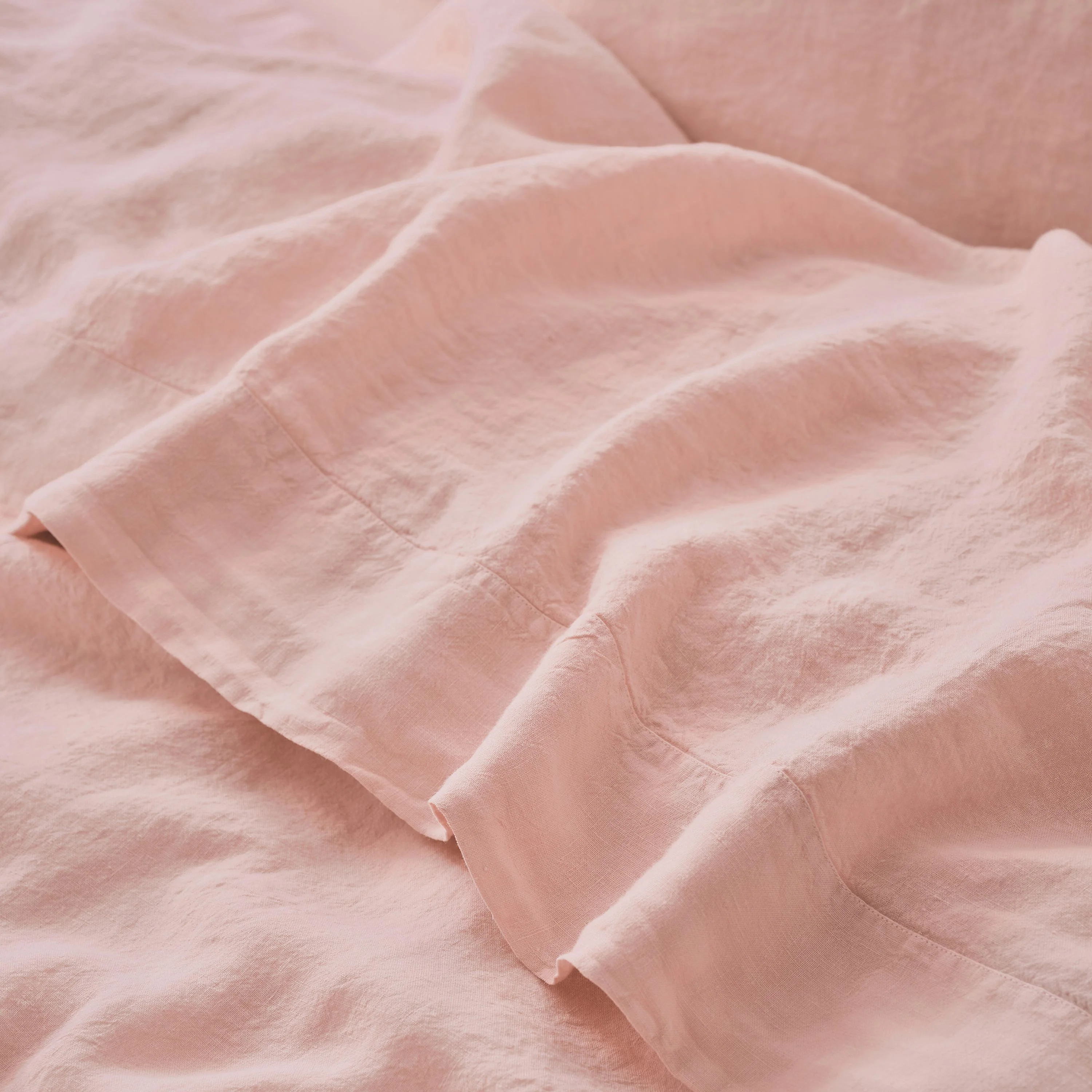 Certified Rose Linen Blend Flat Sheet Fine Crafted