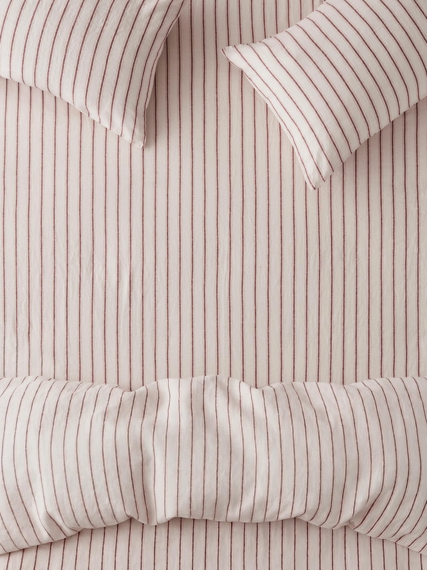 Eco-Friendly Pearl Walderton Stripe Linen Fitted Sheet Luxury
