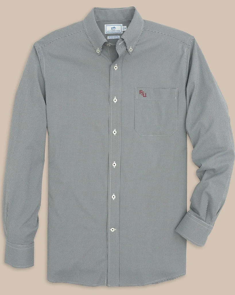 Organic FSU Seminoles Gingham Button Down Shirt Reusable