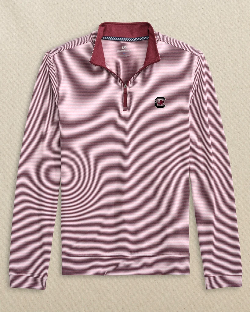 High-Grade USC Gamecocks Cruiser Micro-Stripe Heather Quarter Zip Lightweight