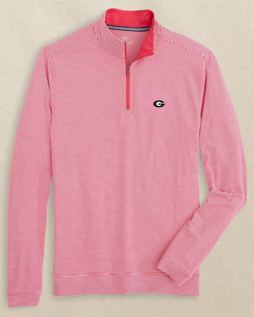 Solid Georgia Bulldogs Oval G Cruiser Micro-Stripe Quarter Zip Smart