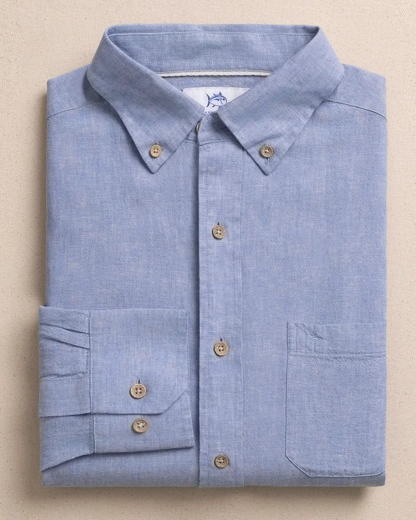 Casual Sunset Ridge Linen Rayon Solid Sport Shirt Quality