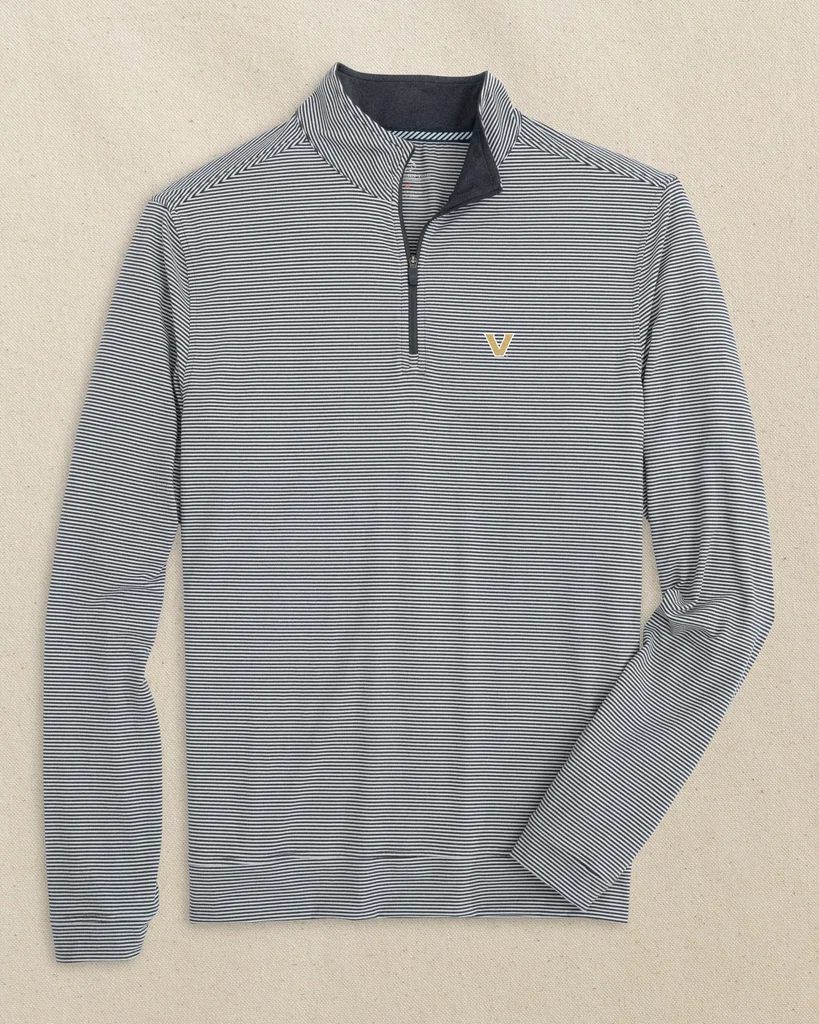 Practical Vanderbilt Commodores Cruiser Micro-Stripe Heather Quarter Zip Relaxed