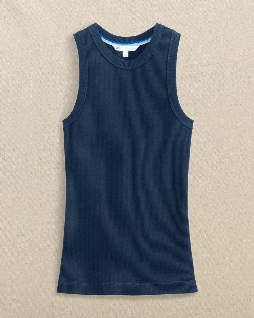 Powerful Ryan Solid Rib Tank – Dress Blue Natural