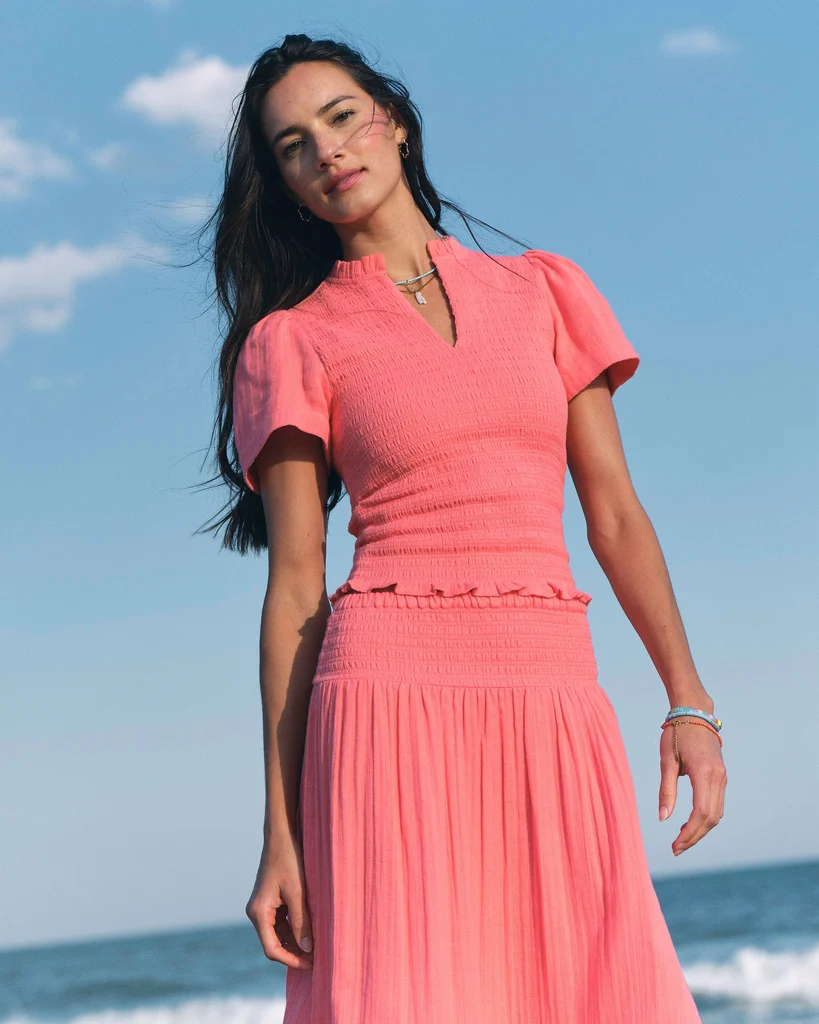 Innovative Lola Smocked Bodice Top Environmentally Friendly
