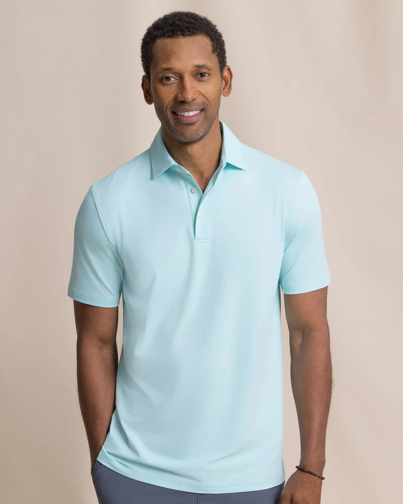 Elite Coastal Breeze® Heather Performance Polo – Heather Shore Blue Smooth