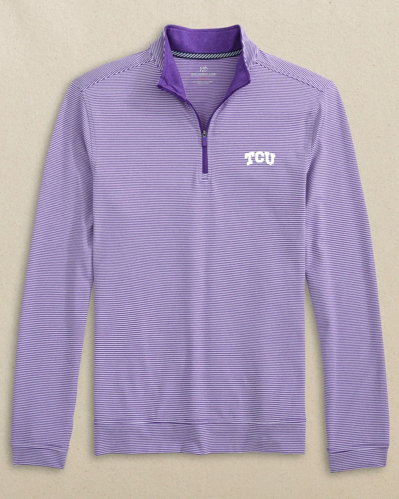 Sophisticated TCU Horned Frogs Cruiser Micro-Stripe Heather Quarter Zip Safe