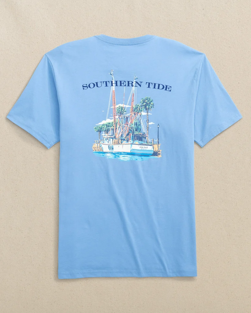 Reusable Skipjack Shrimp Boat Short Sleeve T-Shirt Organic