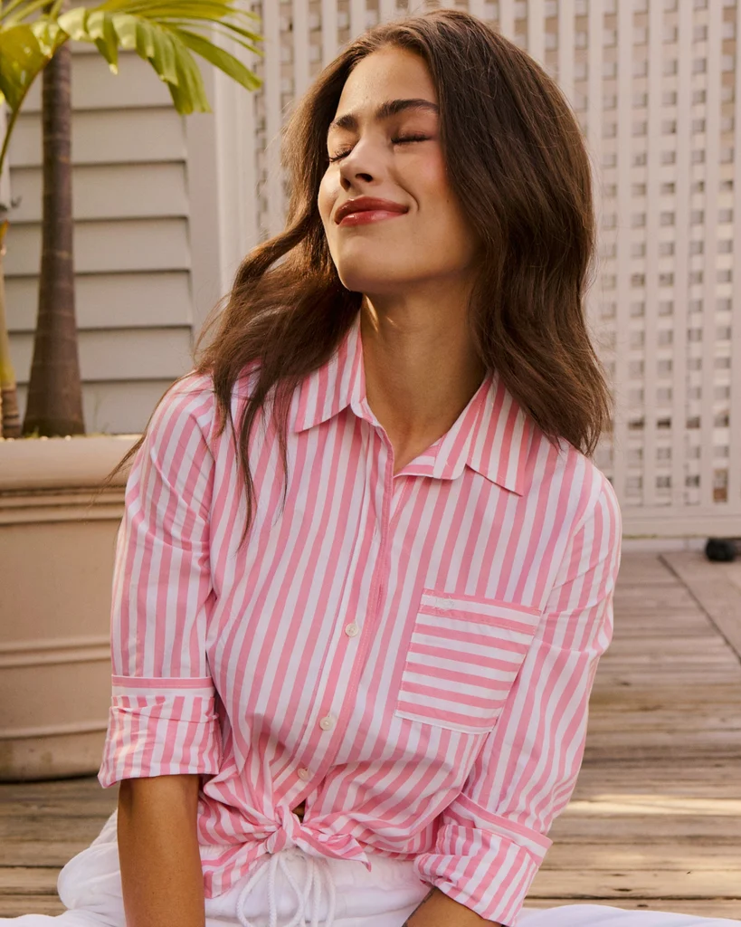 Crafted Emery Button Front Shirt Reusable