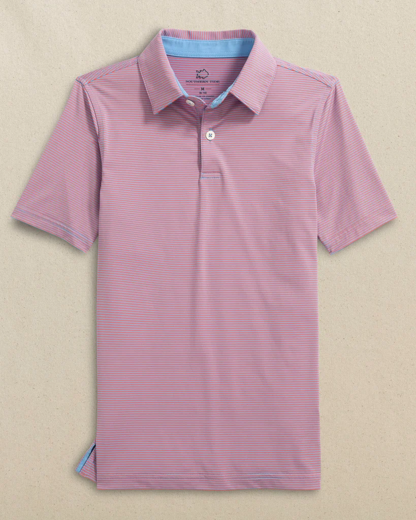 High-Performance Boys Driver Meadowbrook Stripe Performance Polo Verified