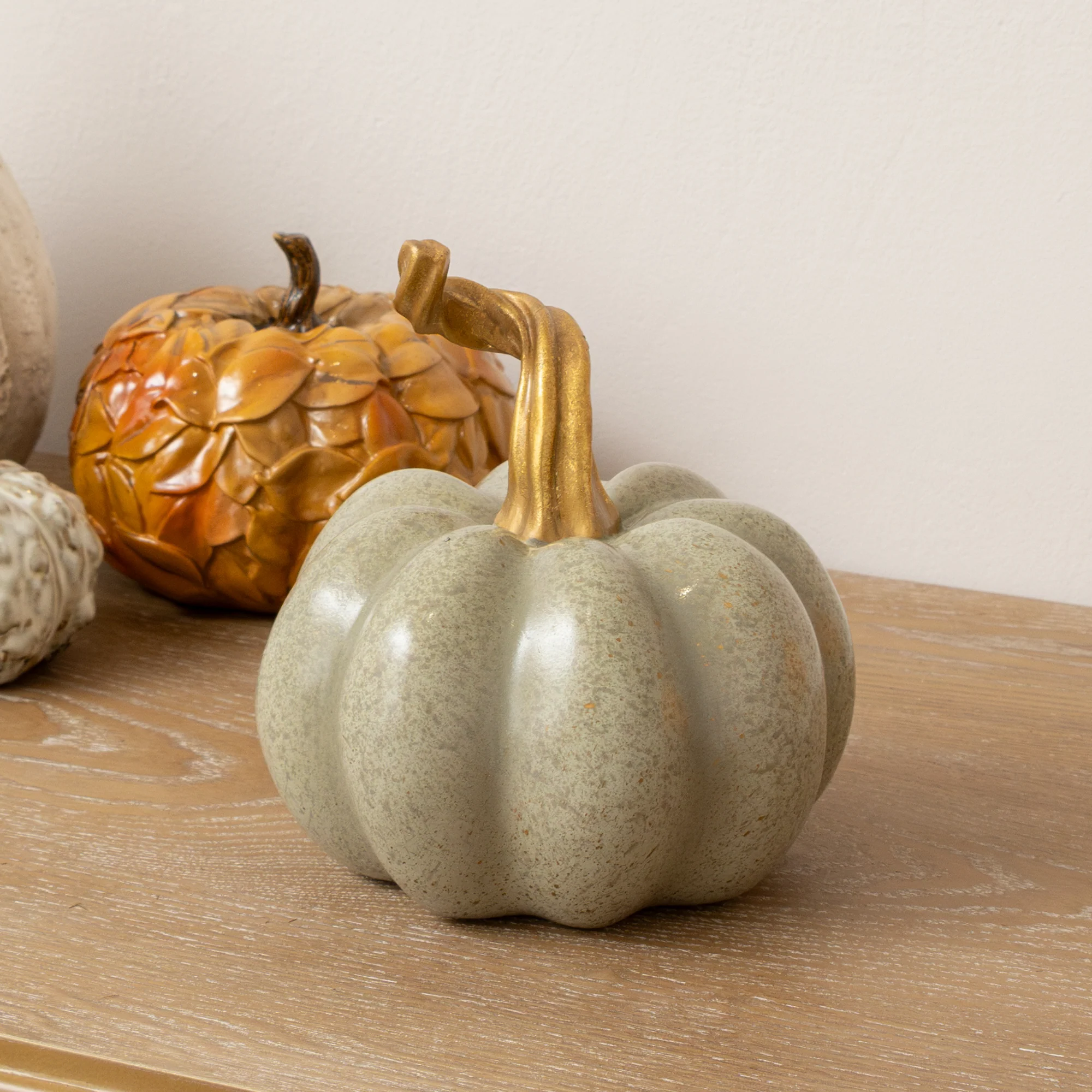Crafted Nude Gold Speckled Pumpkin Ornament – 16cm x 15cm Certified