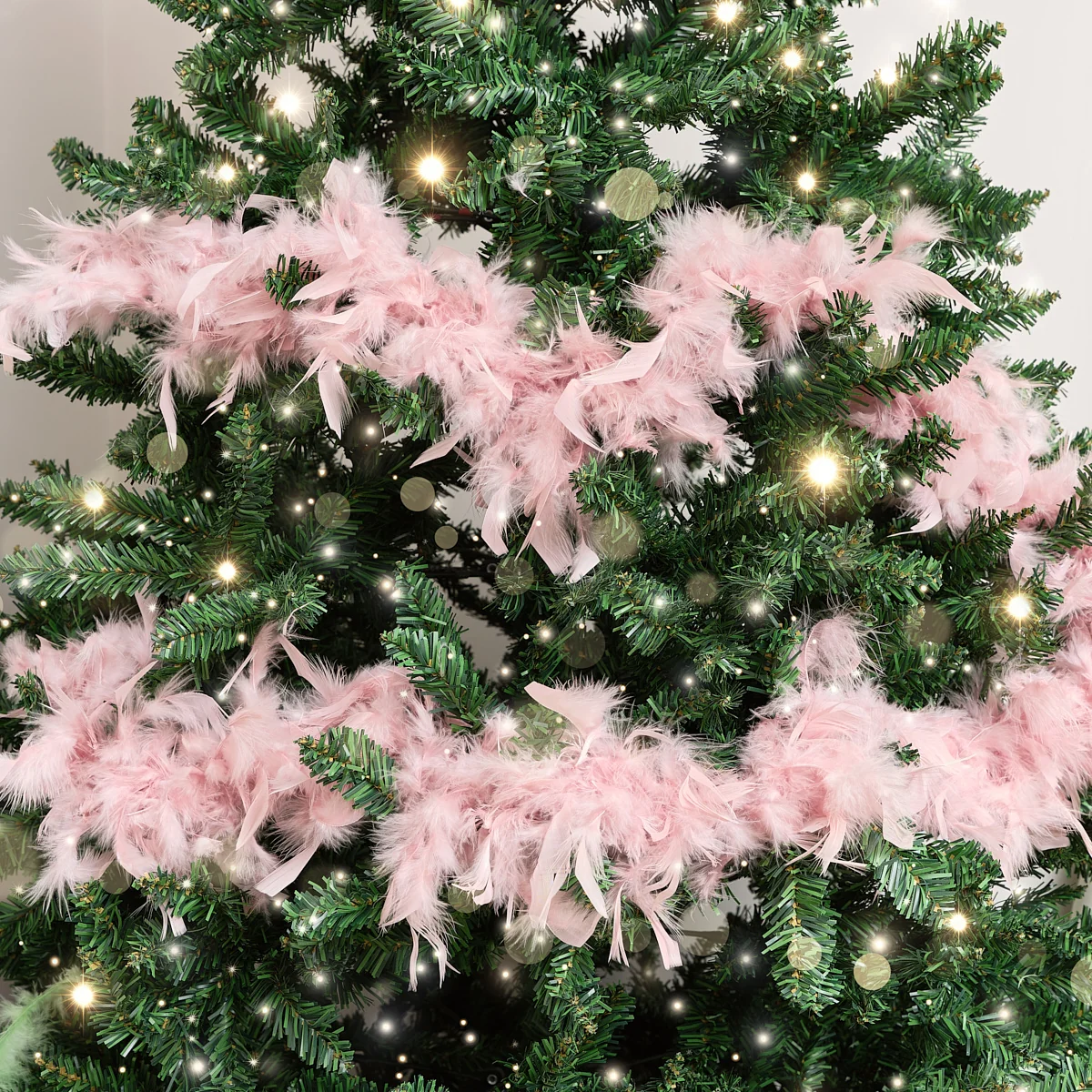 Luxury Large Pale Pink Feather Boa Christmas Garland – 182cm 1.82m 71.6′ Environmentally Friendly