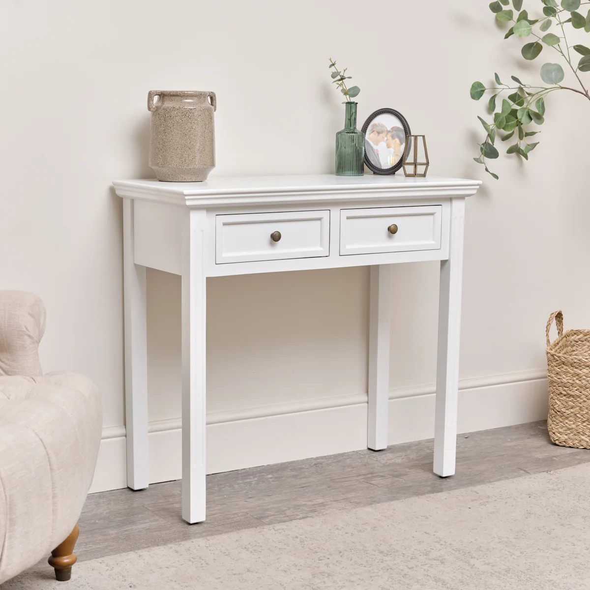 Proven White 2 Drawer Console Dressing Table – Daventry White Range Top-Quality