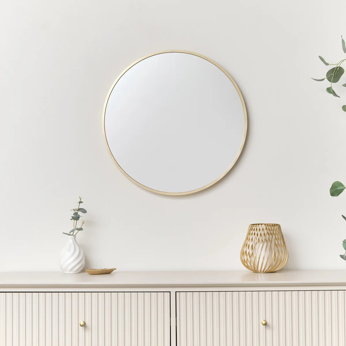 Classic Round Gold Wall Mirror – 50cm x 50cm Pure