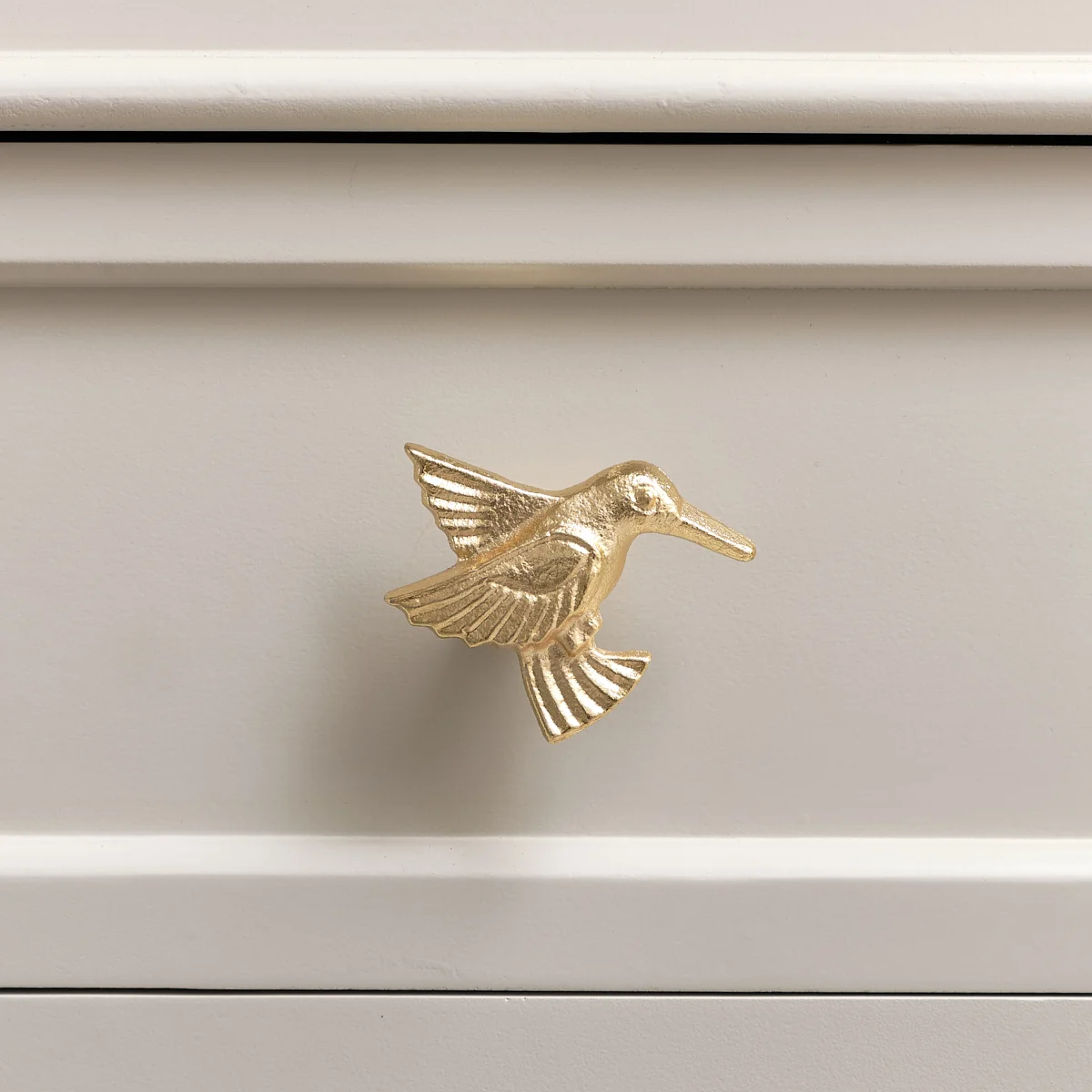 Solid Shiny Gold Humming Bird Drawer Knob Classic
