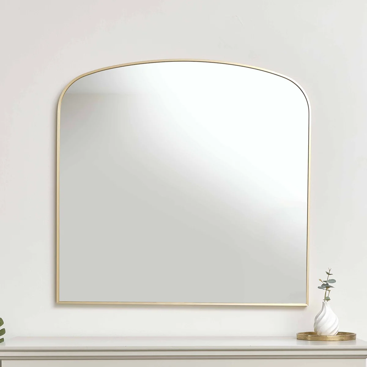 Comfortable Large Gold Framed Arched Wall Mirror 92cm x 91cm User-Friendly