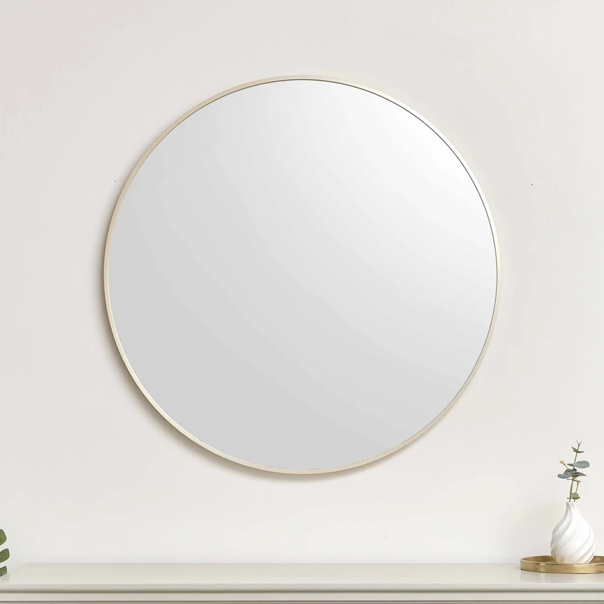 Fast Large Round Champagne Wall Mirror – 80cm x 80cm Responsible